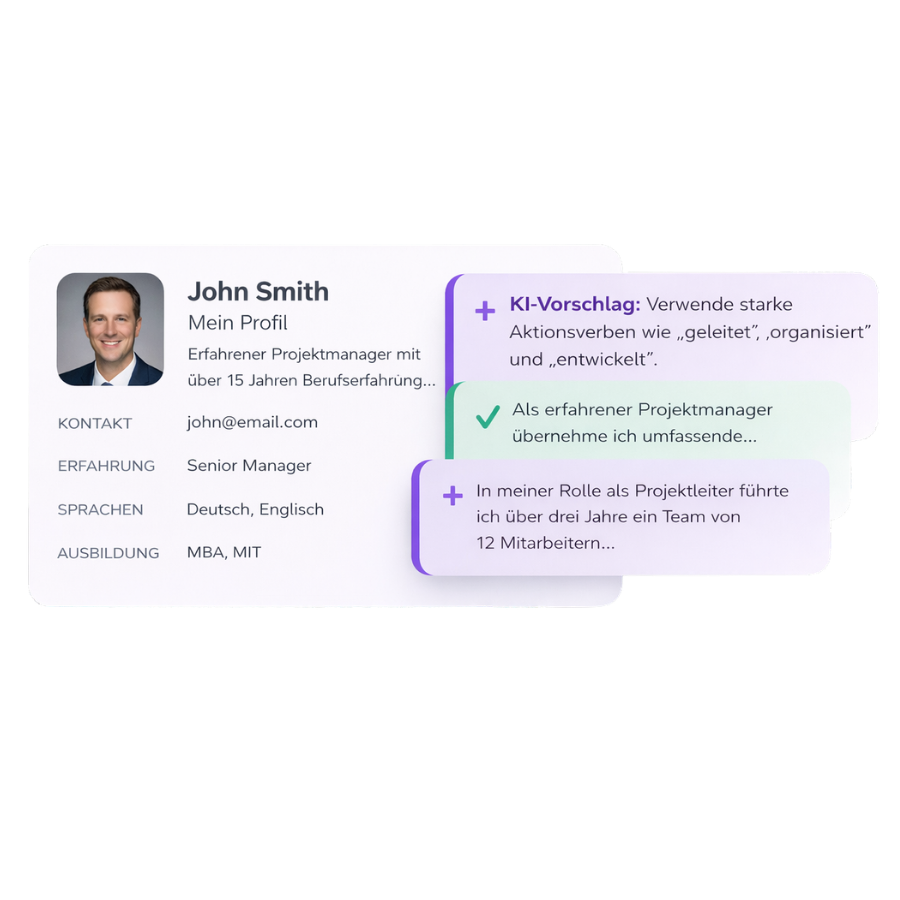Fertige Inhalte für Ihren Lebenslauf